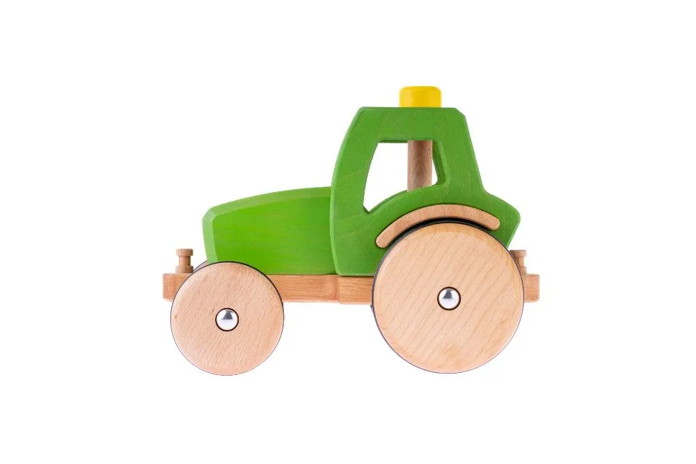 Holz Traktor Korbinian (grün) | DYNAMIKO