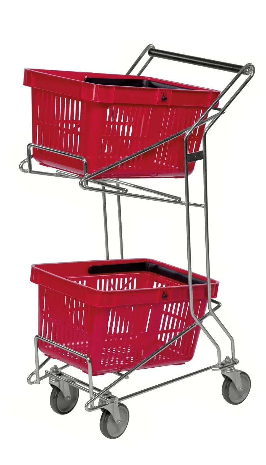Korbwagen mit 2 Kunststoffkörben | Einkaufswagen | Kongamek_KM111013-A_