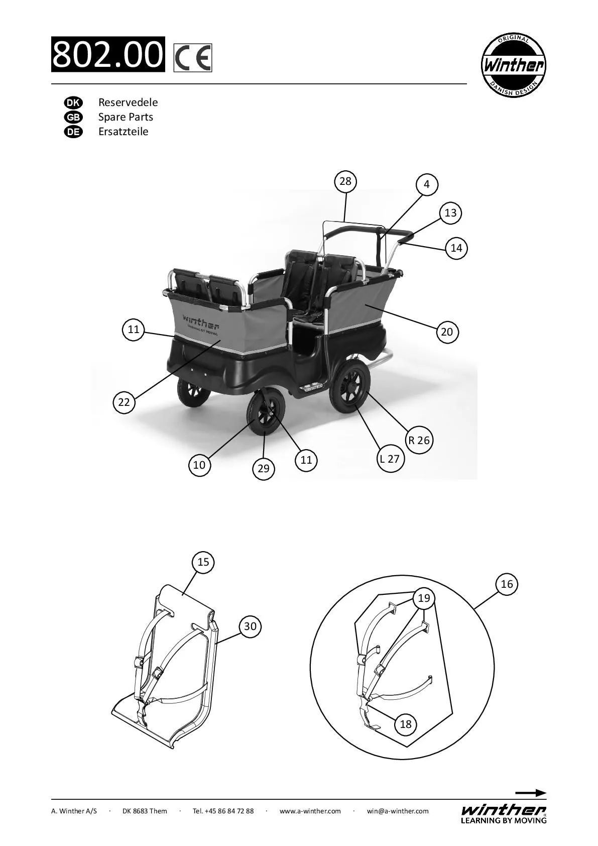 Winther Krippenwagen 4-Sitzer | Winther