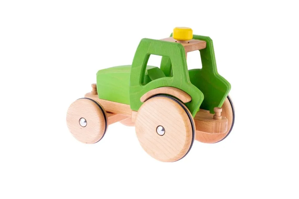 Holz Traktor Korbinian (grün) | DYNAMIKO