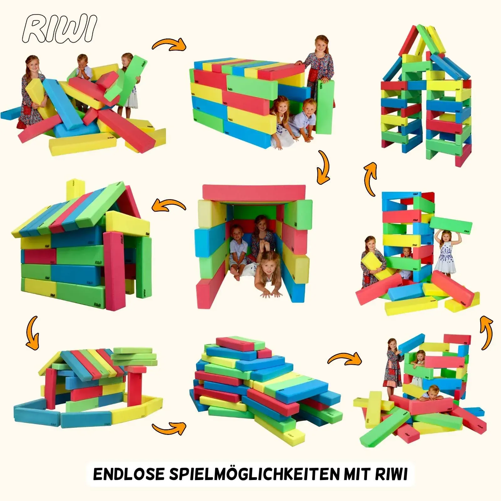 RIWI Bausteine XXL | Schaumstoff Bauklötze 24er | Dragon Toys_04790_