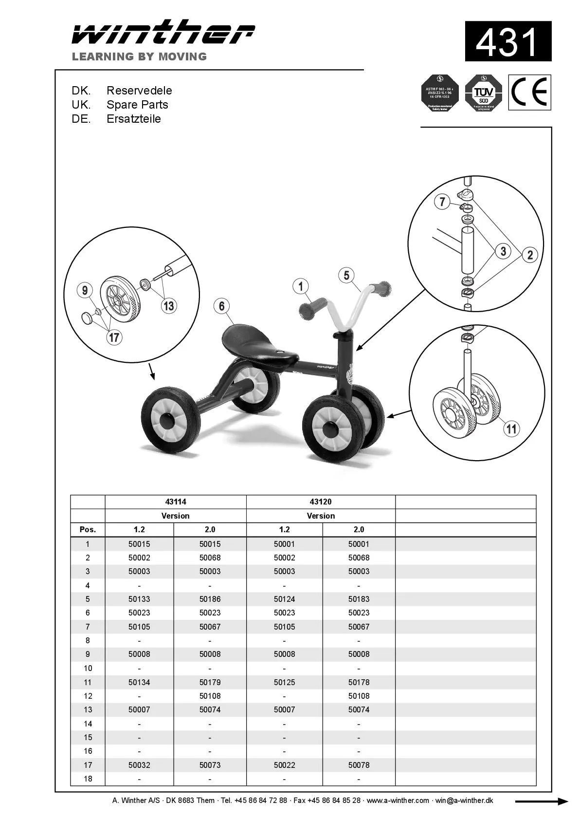 Winther MINI Rutsch Dreirad | Winther Dreirad | Winther