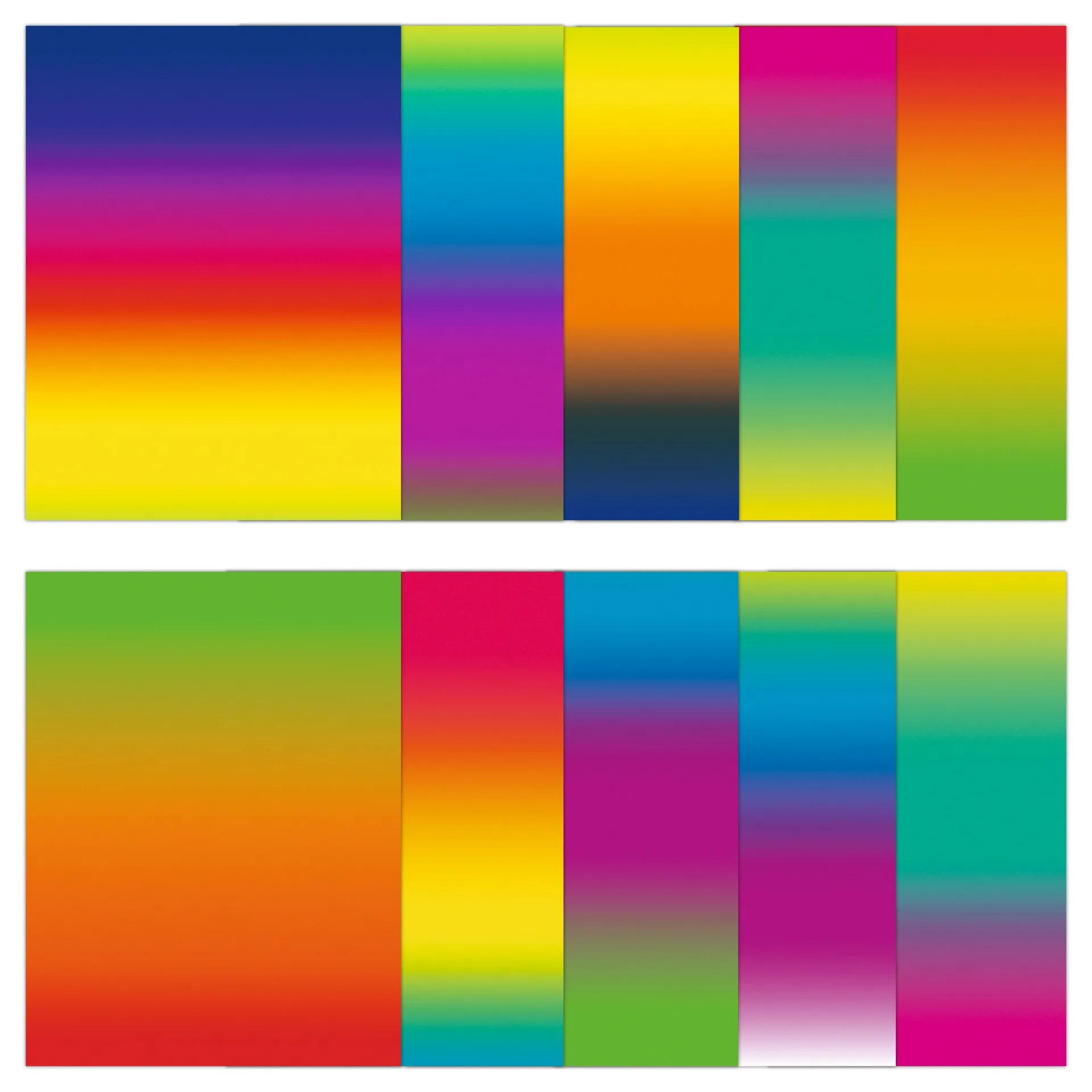 Regenbogen-Tonzeichenpapier, 10 Bögen