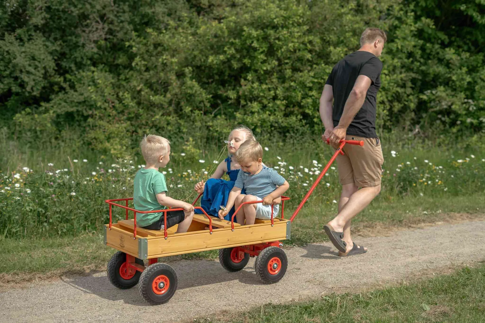 Rose | Bollerwagen XL mit Ballonreifen | 3 Sitzplätze 