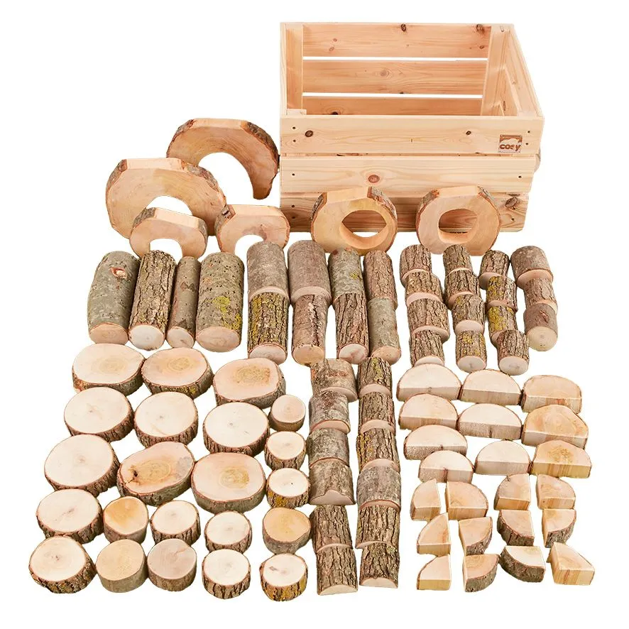 Naturholzbauset mit Kiste | Cosy