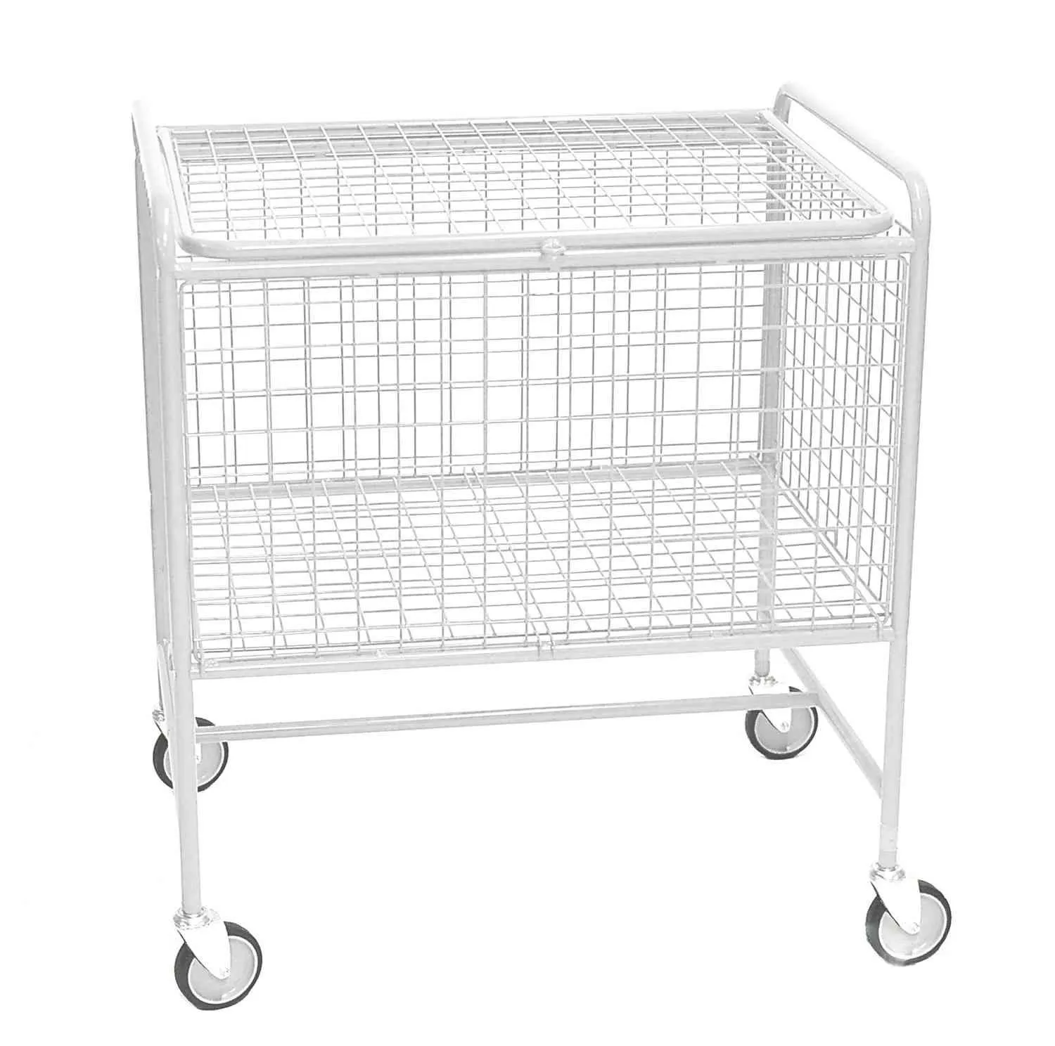 Ballwagen | Korbwagen Stahlgitter weiß | Kongamek