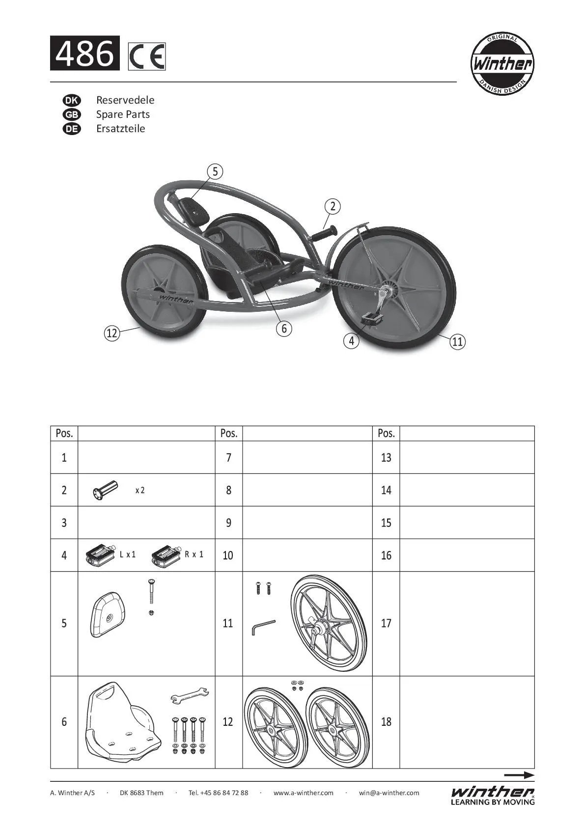 Pedalarm 2er Set (für 484)