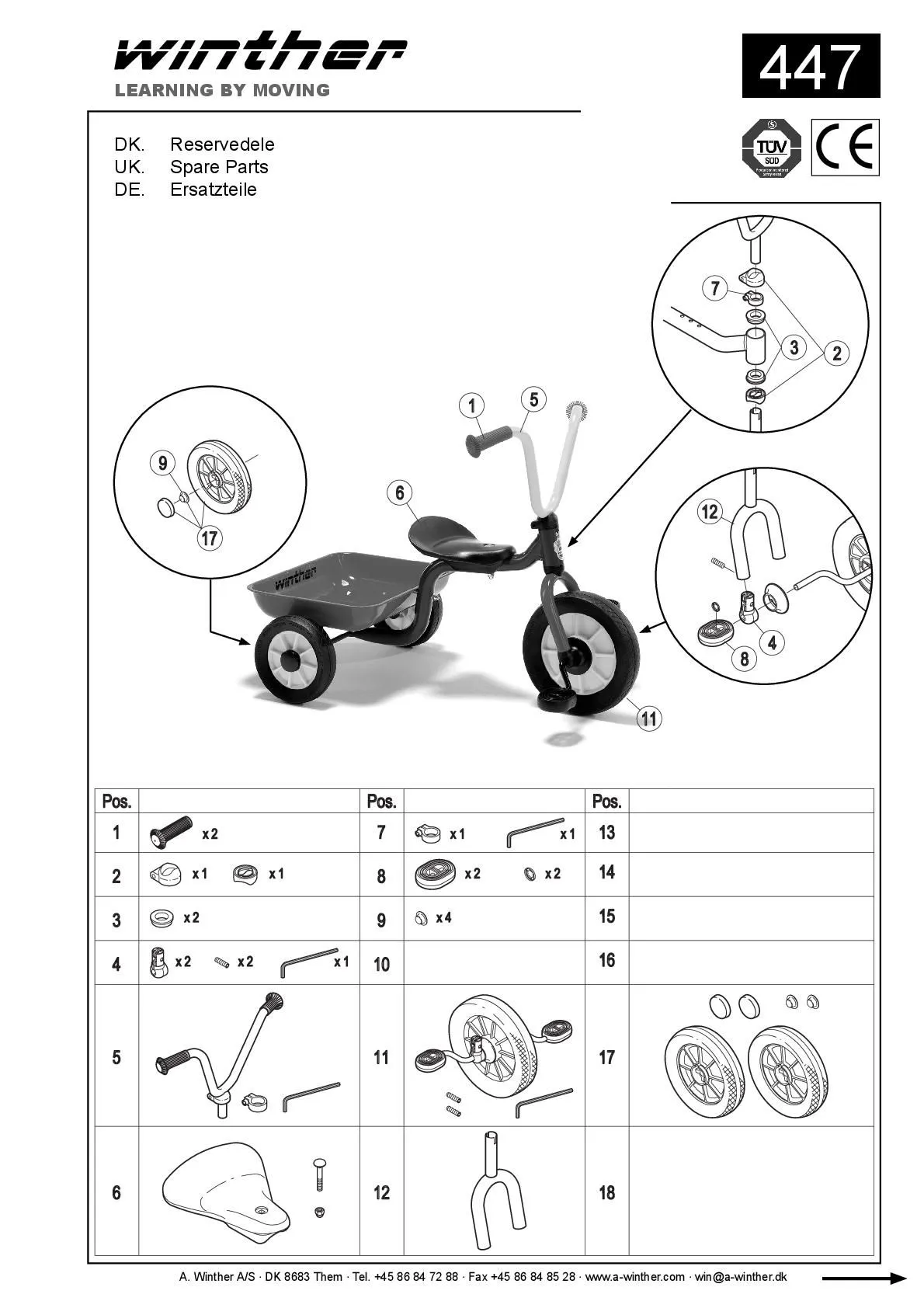 Winther MINI Krippendreirad mit Wanne | Winther