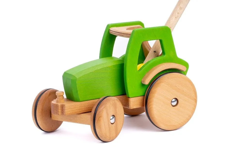 Holz Traktor mit Lenkstange | Dragon Toys