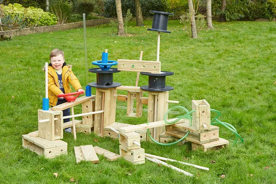 Große Outdoor Holzbausteine aus Hohlblöcken 25tlg. | Cosy_CY-32948_
