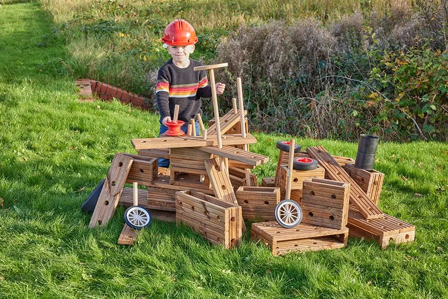 Große Outdoor Holzbausteine aus Hohlblöcken 25tlg. | Cosy_CY-32948_