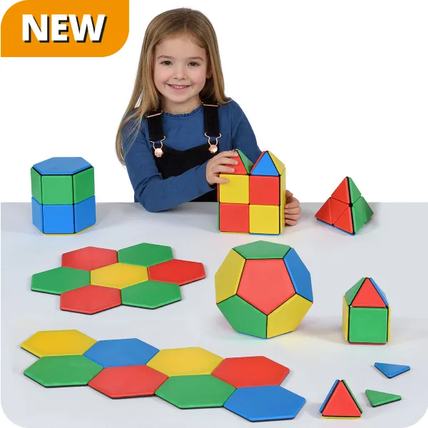 Solid Magnetic Polydron Essential Shapes Set