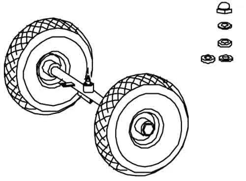 Hinterachse komplett mit Rädern