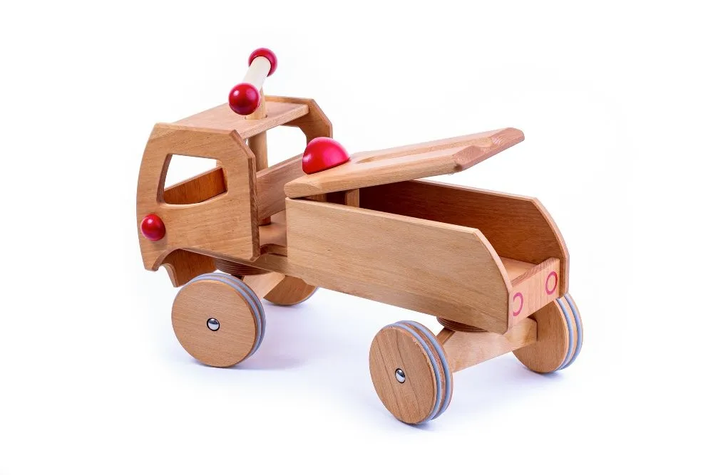 Holz Rutscher Fred Rot | Holzauto | Dragon Toys_180091-rot_