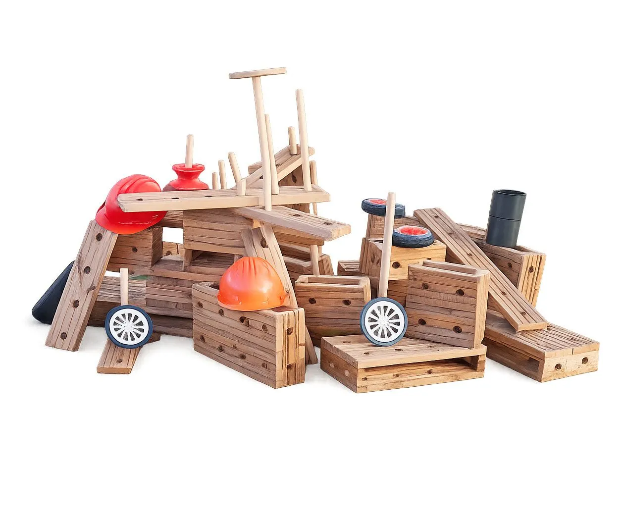 Große Outdoor Holzbausteine aus Hohlblöcken 25tlg. | Cosy_CY-32948_