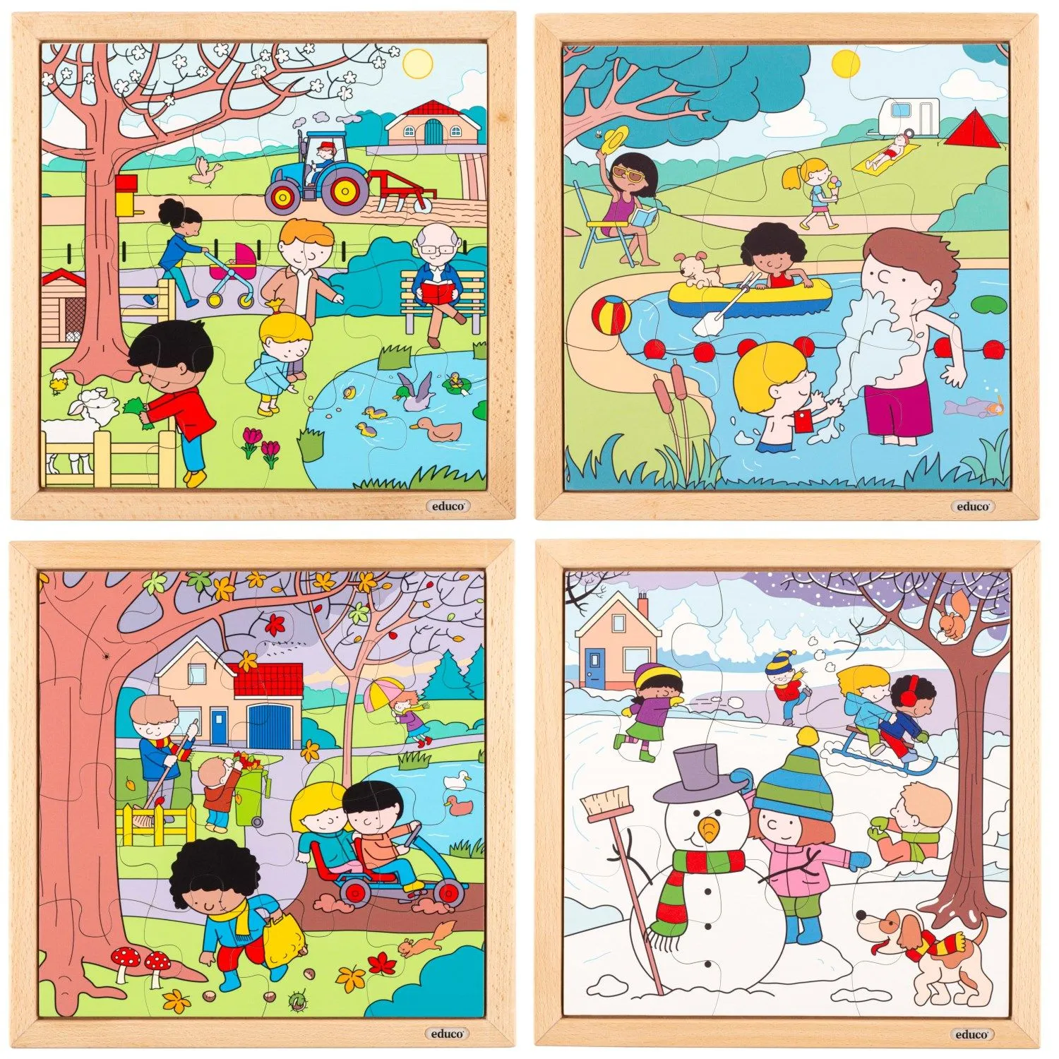 Jahreszeiten Puzzle 4er Set | EDUCO