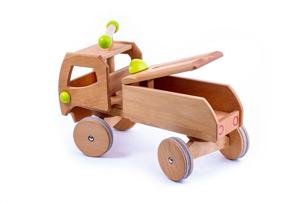 Holz Rutscher Fred Limette | Holzauto | Dragon Toys