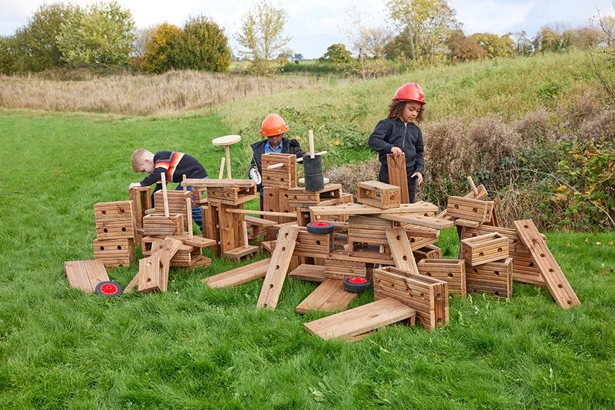 Große Outdoor Holzbausteine aus Hohlblöcken 75 tlg. | Cosy_CY-53780_
