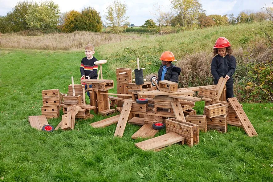 Große Outdoor Holzbausteine aus Hohlblöcken 75 tlg. | Cosy_CY-53780_