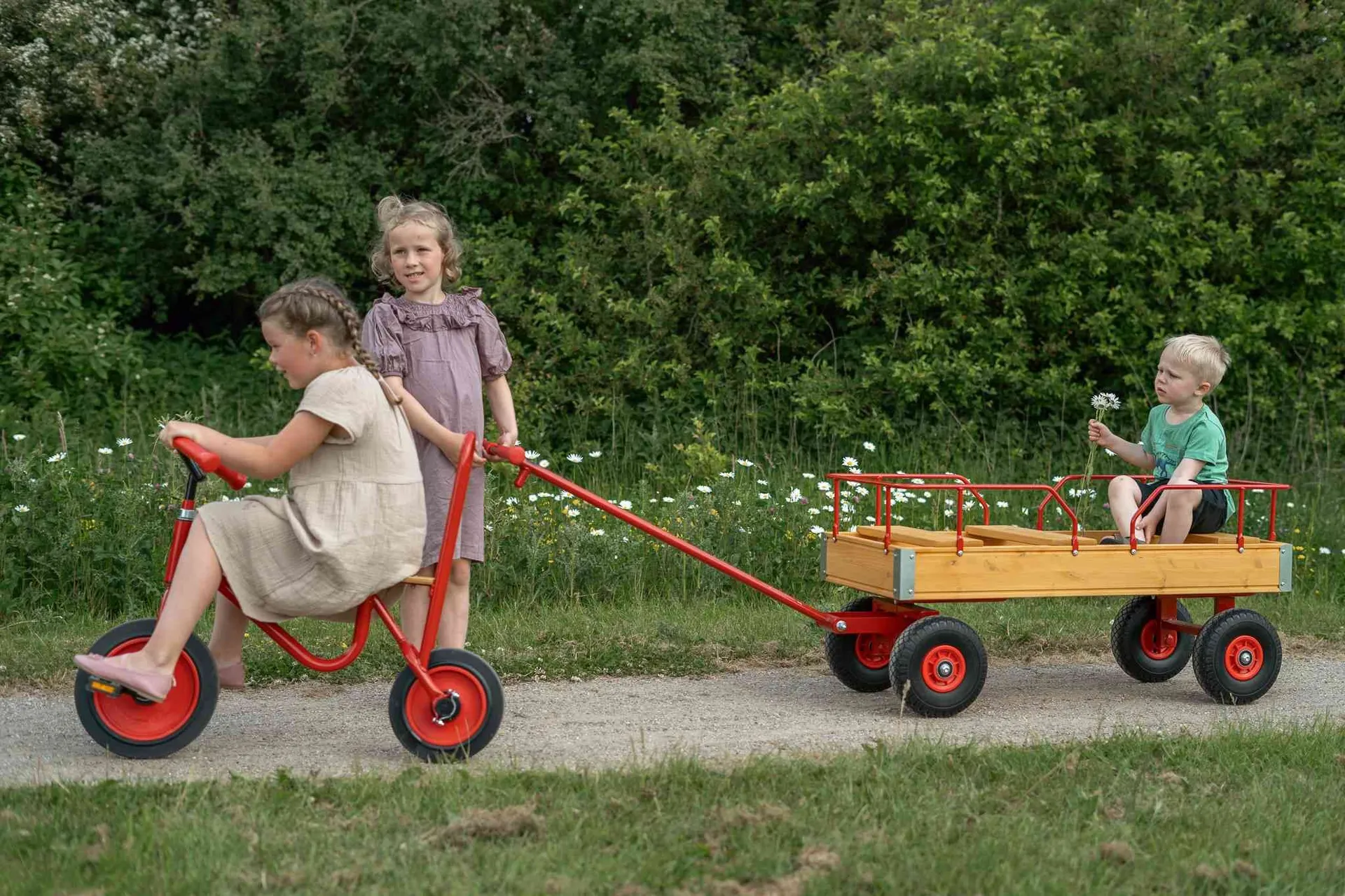 Rose | Bollerwagen XL mit Ballonreifen | 3 Sitzplätze 