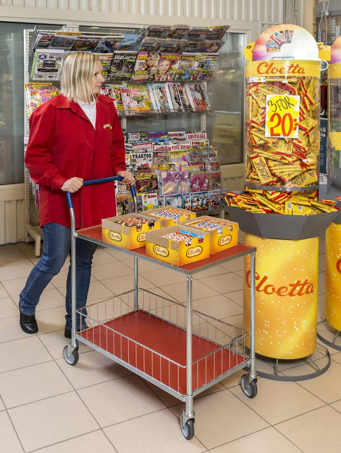 Tischwagen | Lagerwagen mit 2 weißen Laminatböden | Kongamek_KM1720-6_