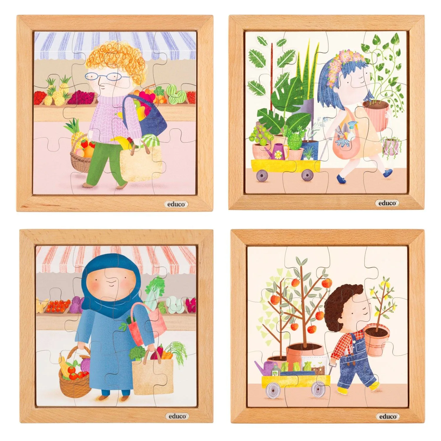 Meine Einkaufstasche Puzzle 4er Set | EDUCO_900000317_
