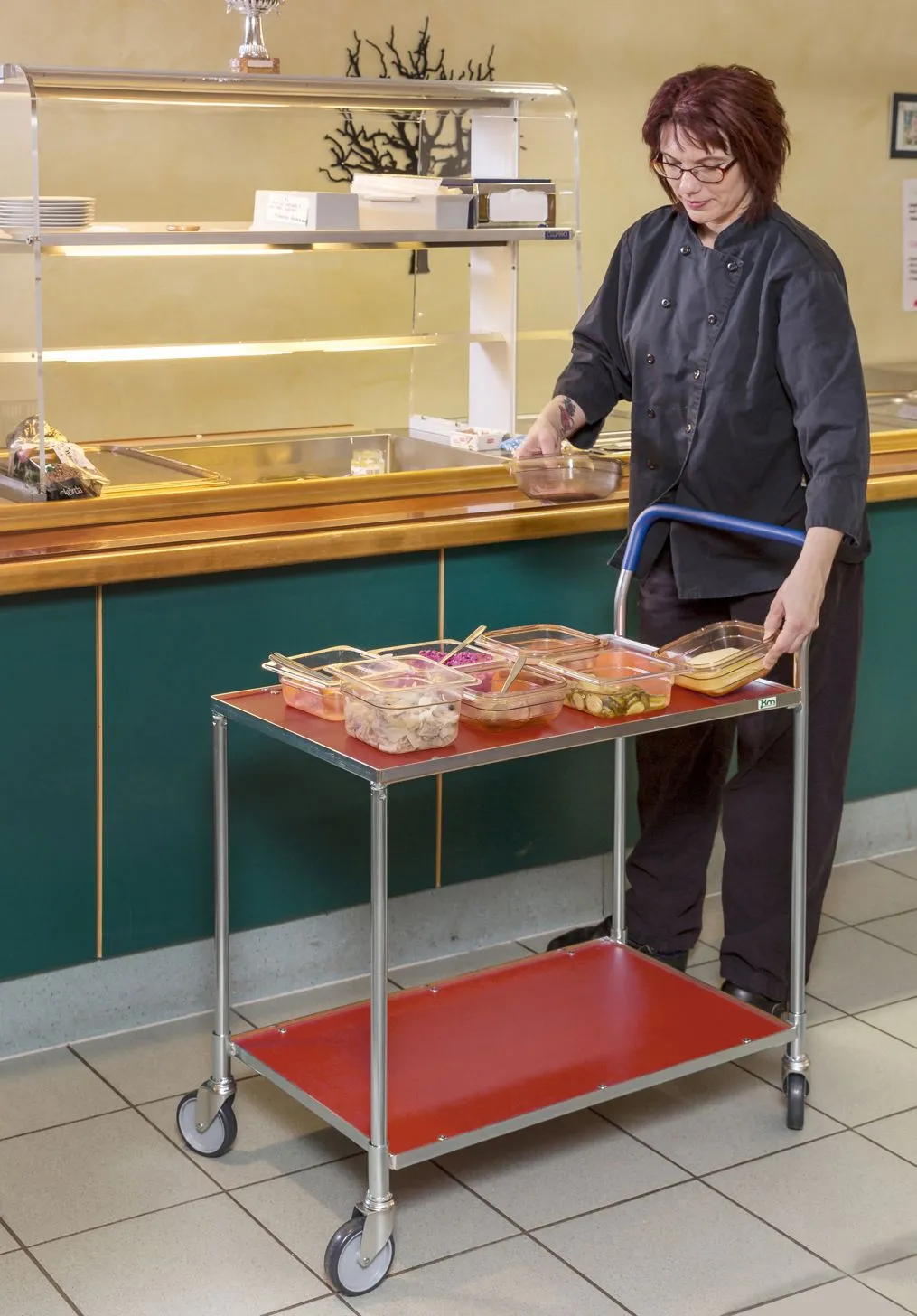 Tischwagen | Lagerwagen mit 2 weißen Laminatböden | Kongamek_KM1720-6_