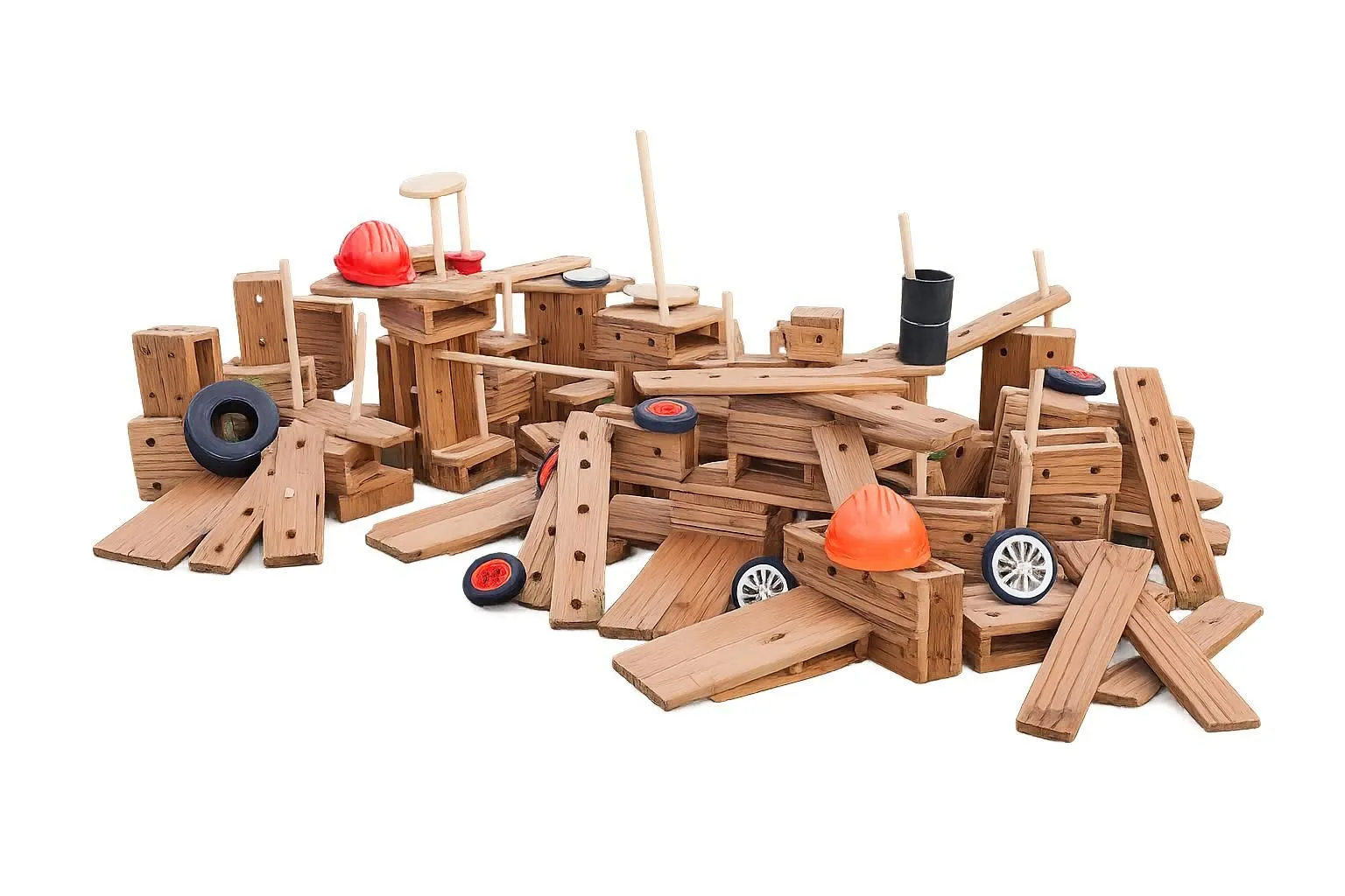 Große Outdoor Holzbausteine aus Hohlblöcken 75 tlg. | Cosy