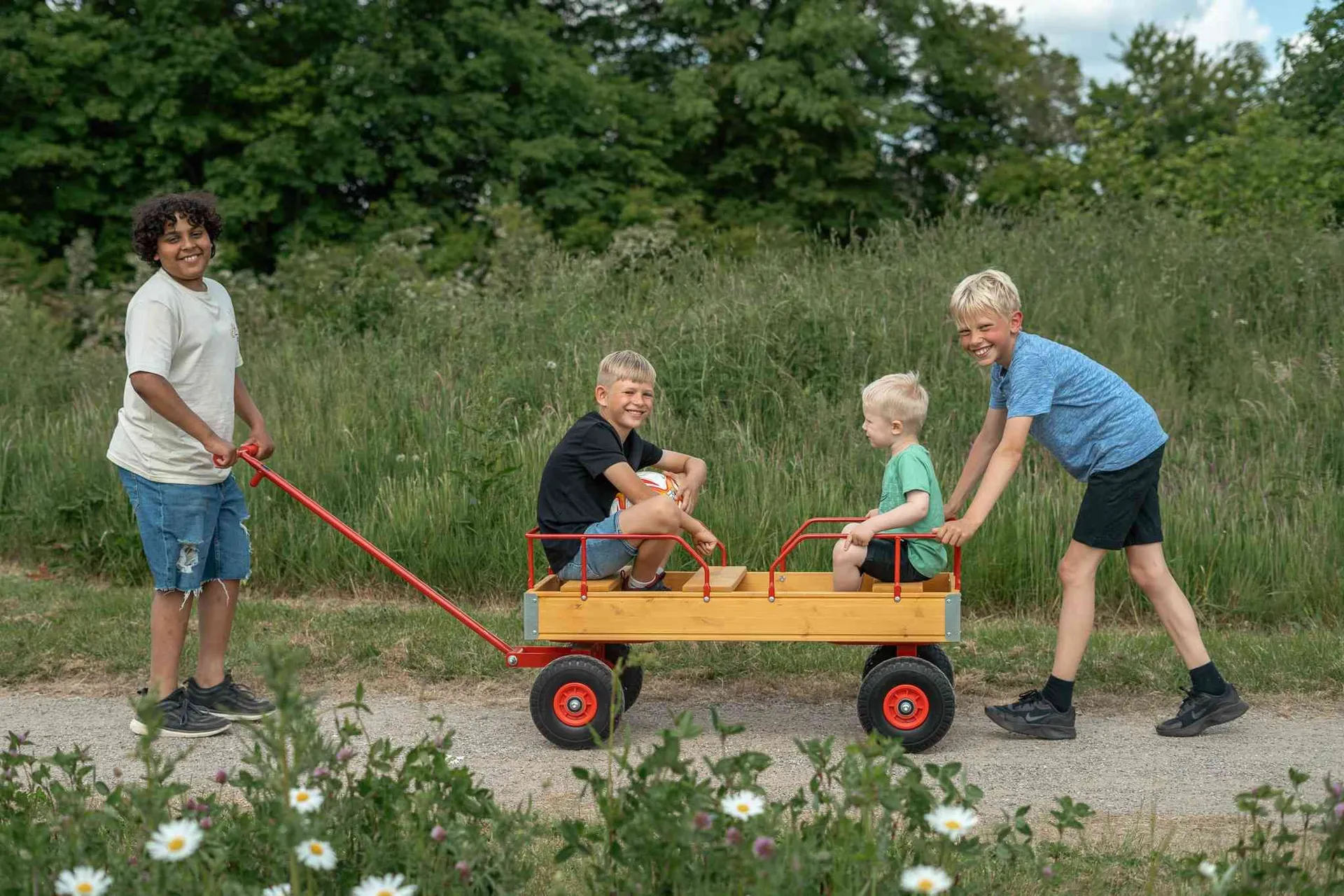 Rose | Bollerwagen XL mit Ballonreifen | 3 Sitzplätze 