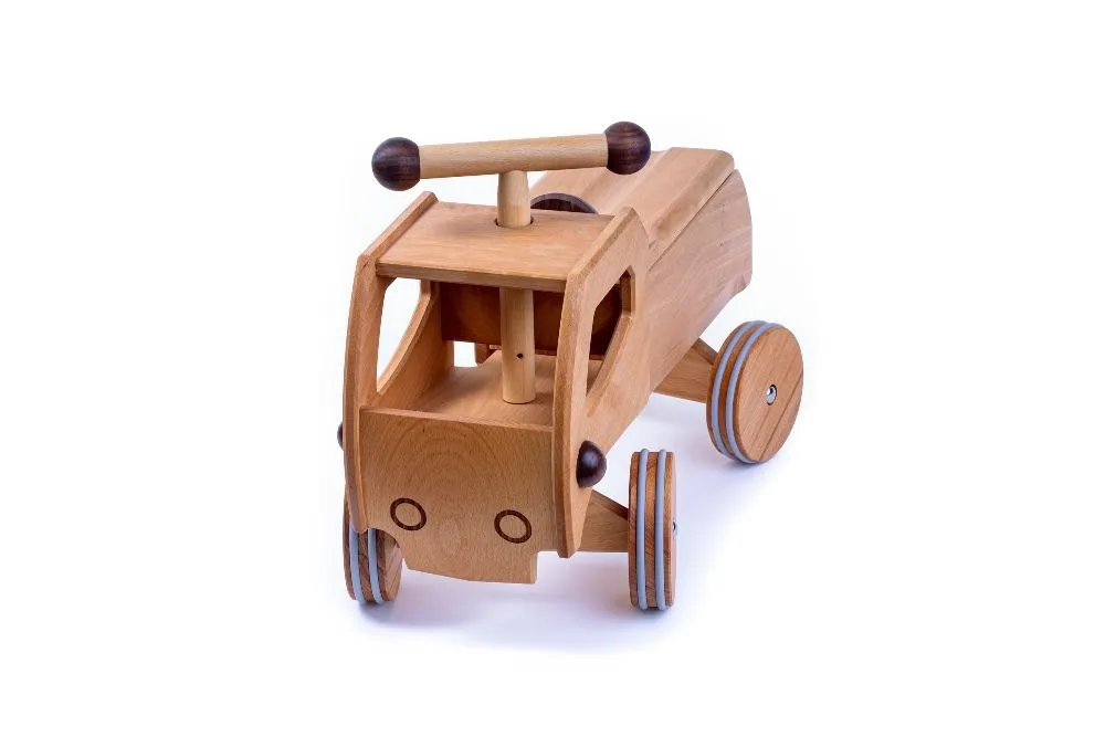 180107 Holz Rutscher Fred Nussbaum | Holzauto | Dragon Toys